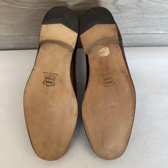 Diamond’s Italy Brown Buttery Soft Leather Tassel Tie Slip On Loafers Men 9 New - Picture 15 of 16